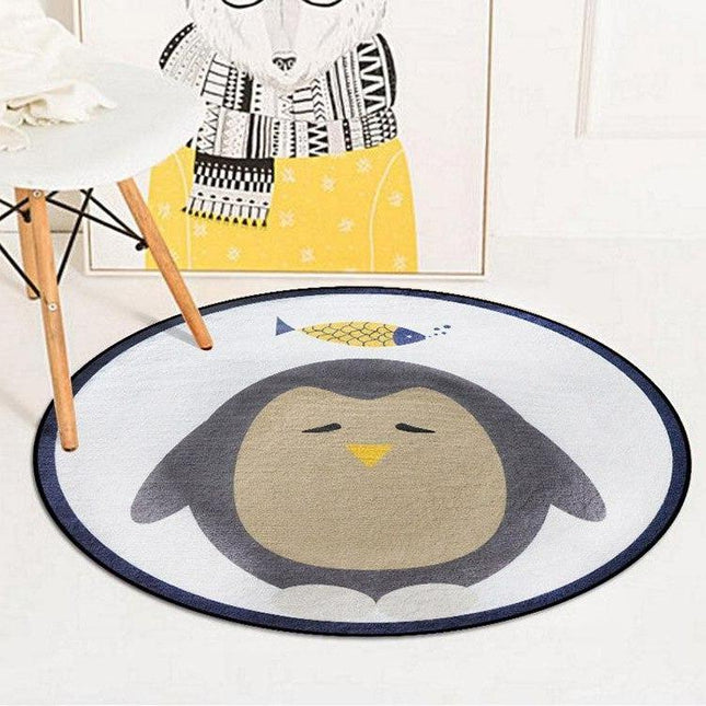 Pyöreä design pingviini matto lapsille