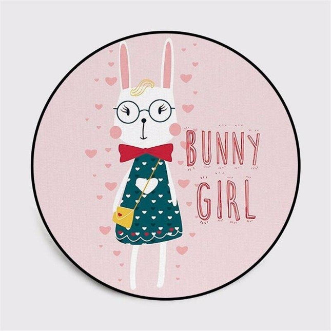 Söpö pyöreä pupumatto sydänkuviolla