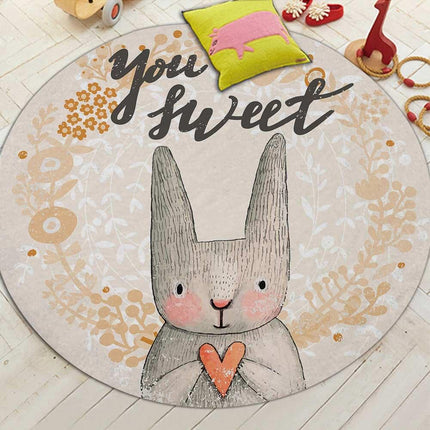 Pyöreä söpö sarjakuvapupu matto