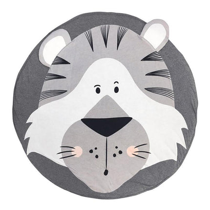 Pyöreä tiikerikasvo-matto lastenhuoneeseen