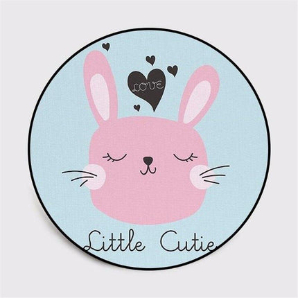 Söpö pyöreä pupu-matto lastenhuoneeseen