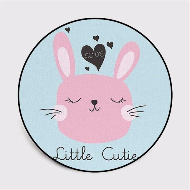 Söpö pyöreä pupu-matto lastenhuoneeseen