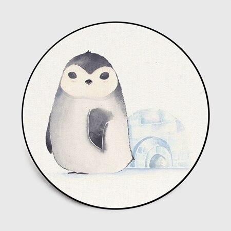 Valkoinen pyöreä pingviini matto iglulla