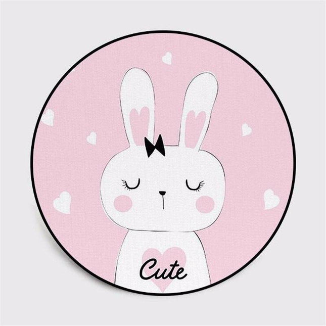 Pyöreä söpö pupumatto tytön huoneeseen