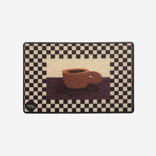 Tyylikäs ovimatto kahvikuppi-kuviolla