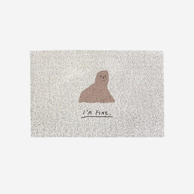 Moderni sisäovimatto "I'm Fine" tekstillä