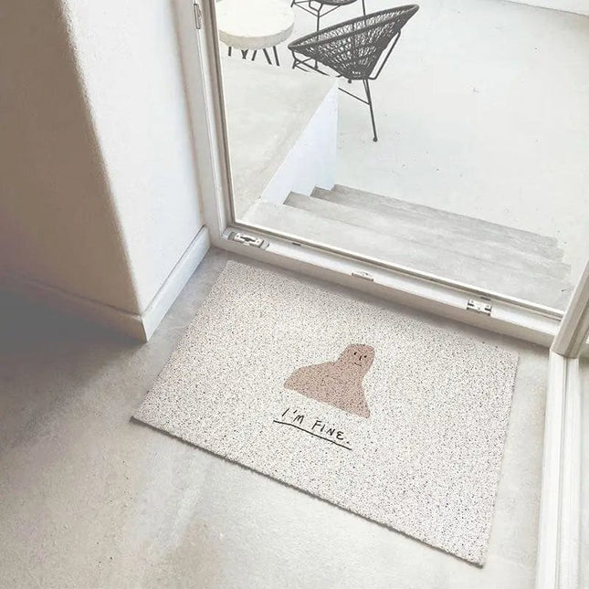 Moderni sisäovimatto "I'm Fine" tekstillä