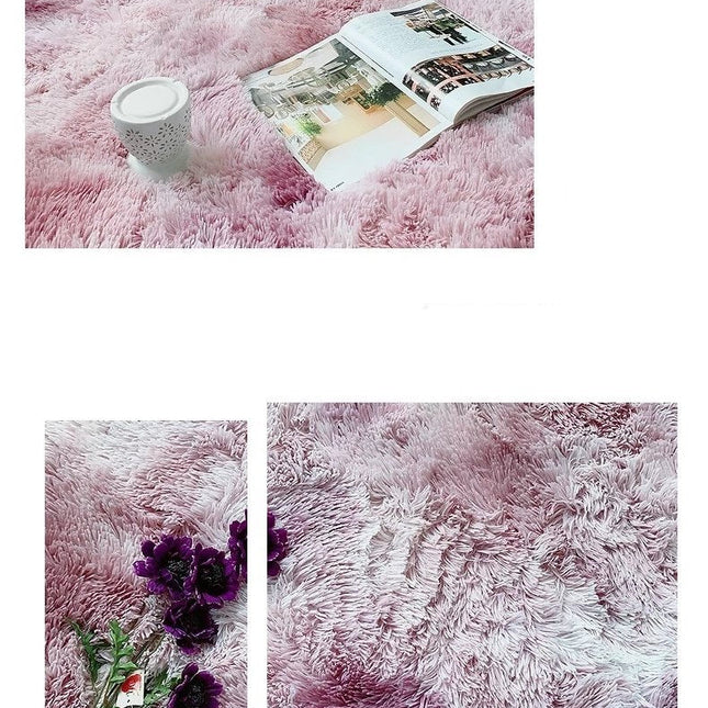 Pyöreä vaaleanpunainen pehmeä pörrömatto