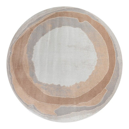 Pyöreä skandinaavinen matto harmaa ja beige