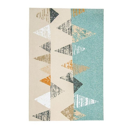 Monivärinen skandinaavinen geometrinen matto