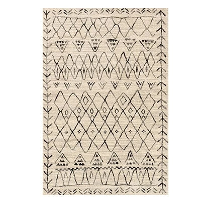 Beige boheemi matto etnisellä kuviolla