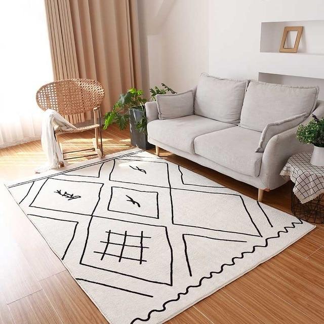 Berber-tyylinen matto luonnonvalkoista puuvillaa