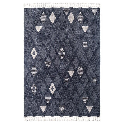 Musta villainen berberimatto olohuoneeseen