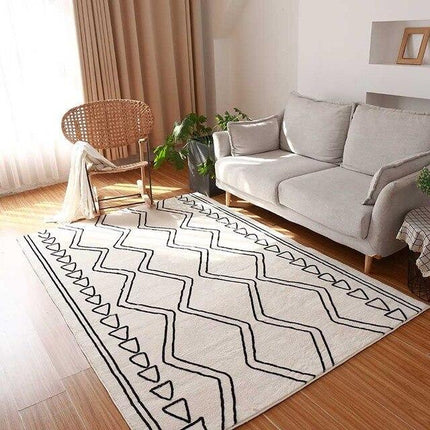 Luonnonvärinen berberimatto boheemiin sisustukseen