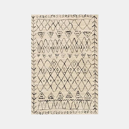 Beige boheemi matto etnisellä kuviolla