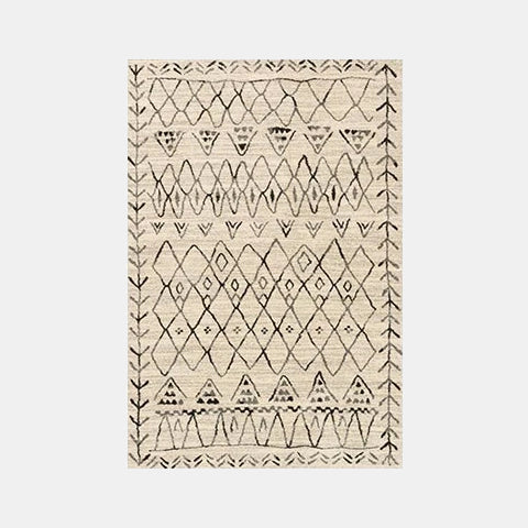 Beige boheemi matto etnisellä kuviolla