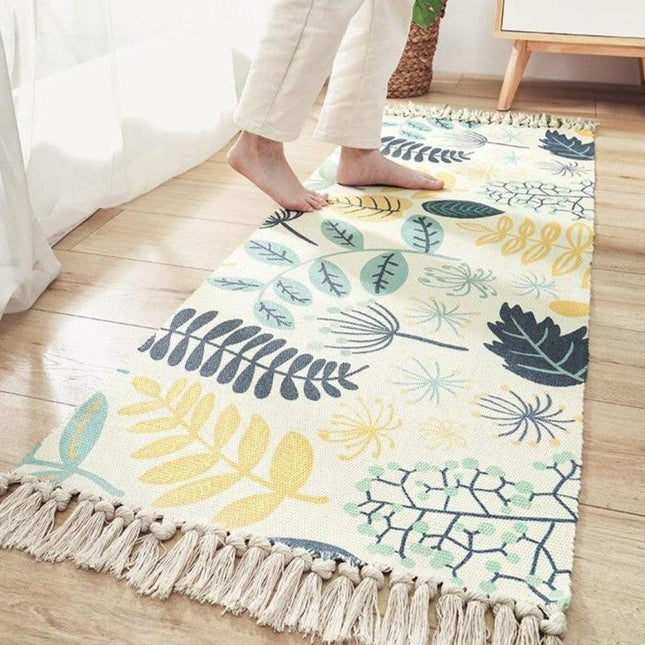 Boheemi käytävämatto lehtikuviolla