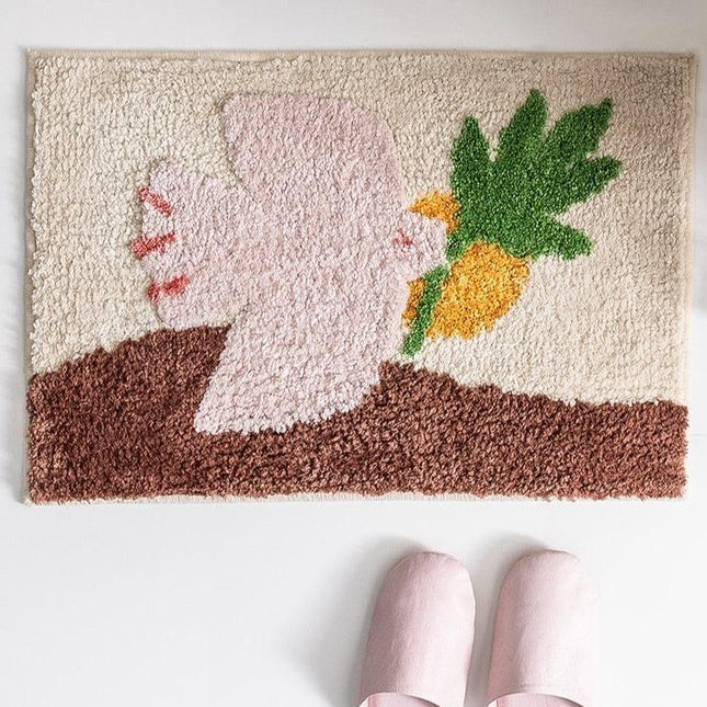 Pehmeä kylpymatto kyyhkysen kuvalla