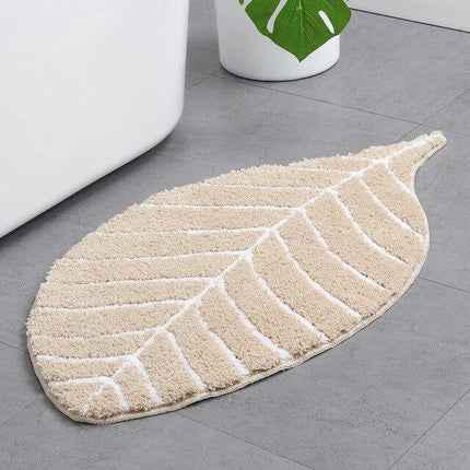 Beige lehden muotoinen pehmeä kylpymatto