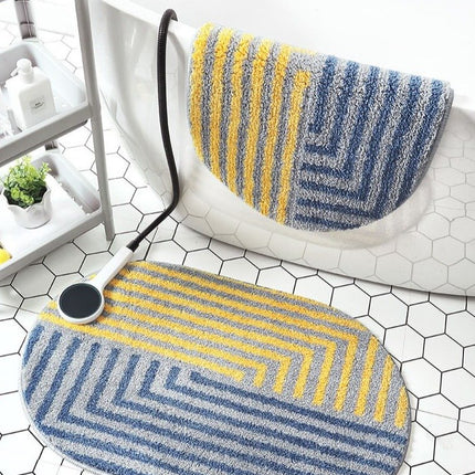 Moderni sinikeltainen liukumaton kylpymatto