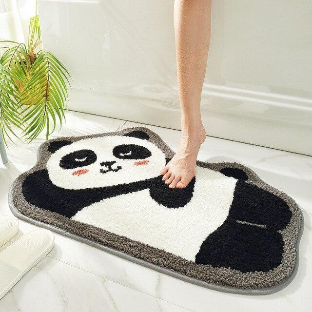 Pehmeä panda-aiheinen kylpyhuoneen matto