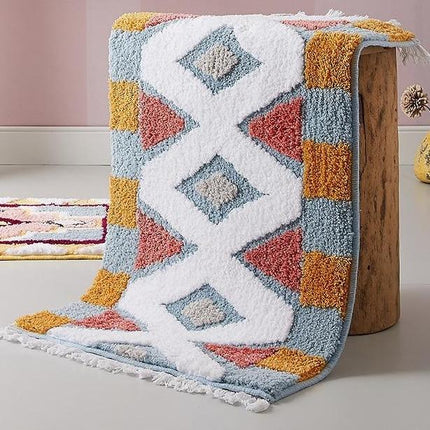 Berber-tyylinen värikäs ja pehmeä kylpymatto