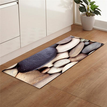Ergonominen keittiömatto zen-kivikuviolla