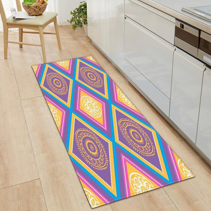 Värikäs boho-tyylinen fantasiakuvioitu keittiömatto