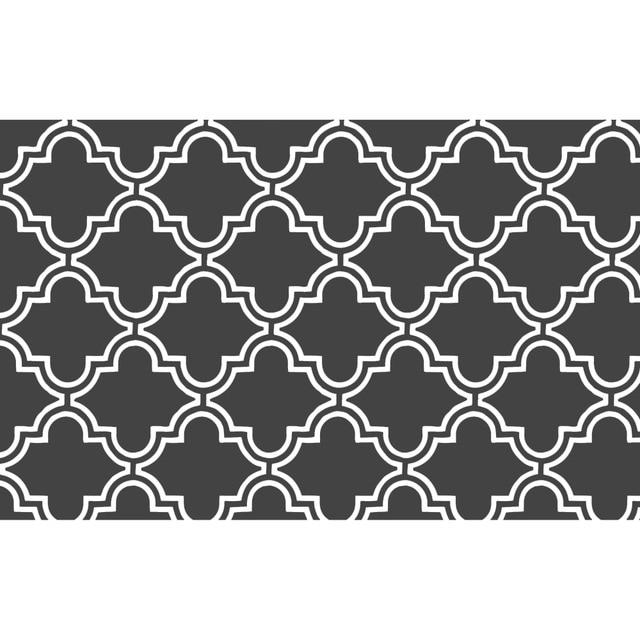 Moderni marokkolaiskuvioinen harmaa keittiömatto