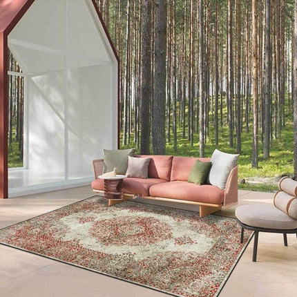 Punainen vintage Kilim-tyylinen matto