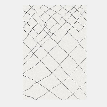 Valkoinen berber-matto mustilla raidoilla