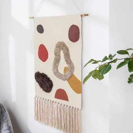 Moderni design-seinävaate hapsuilla sisustukseen