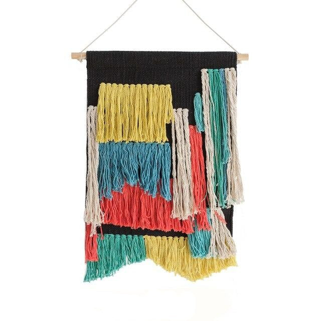 Keskiaikaistyylinen värikäs kudottu seinävaate