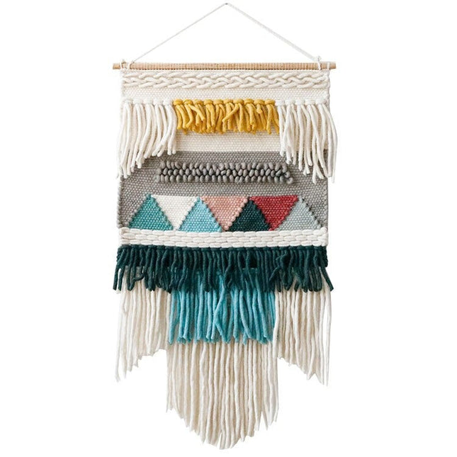 Tunisialaistyylinen värikäs kudottu seinävaate