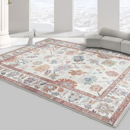 Oranssisävyinen vintage-kuvioinen matto