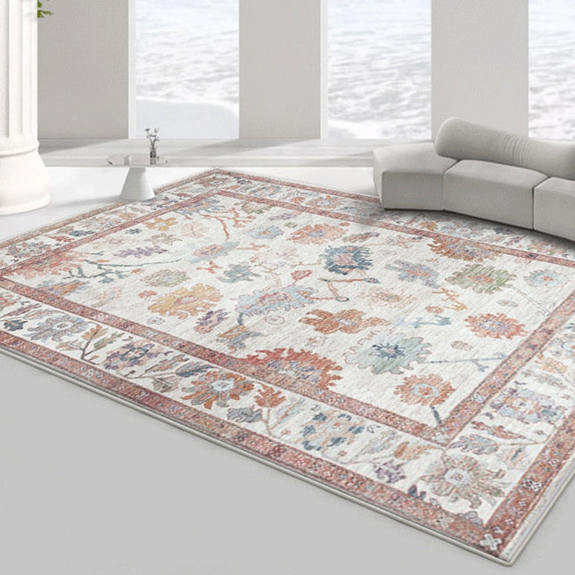 Oranssisävyinen vintage-kuvioinen matto