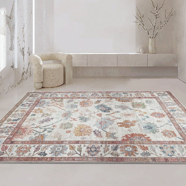 Oranssisävyinen vintage-kuvioinen matto