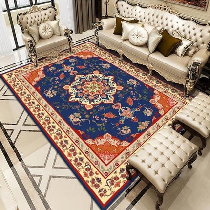 Persialainen matto oransseilla kuvioilla