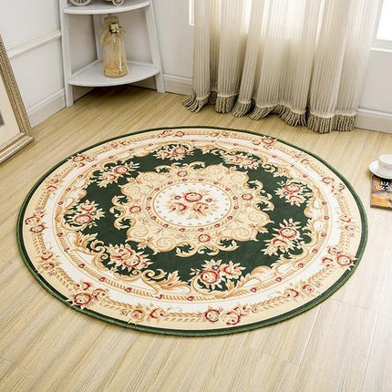 Pyöreä vihreä persialainen matto