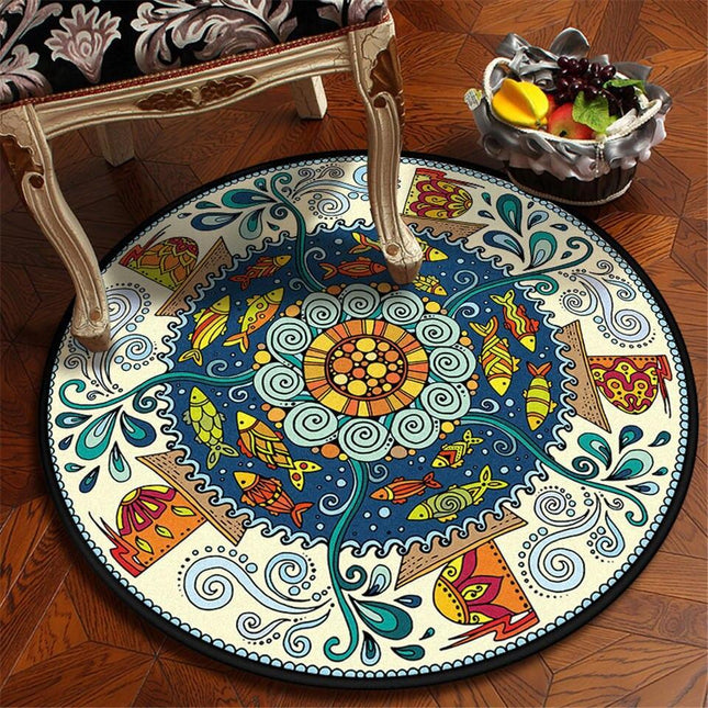 Pyöreä matto pojan vauvanhuoneeseen