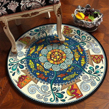 Pyöreä matto pojan vauvanhuoneeseen