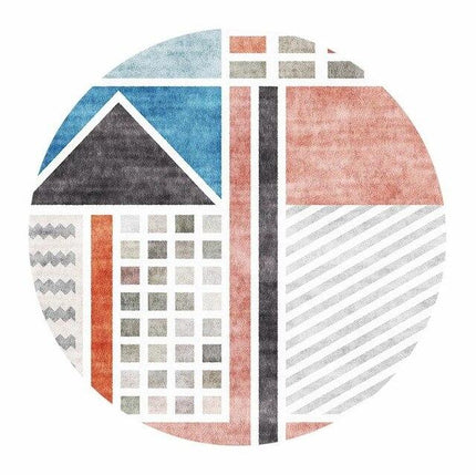 Iso pyöreä matto geometrisellä kuviolla