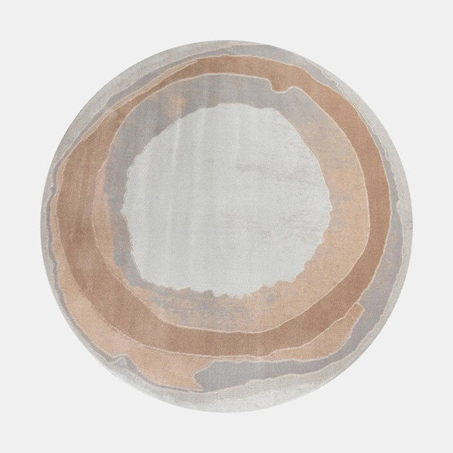 Pyöreä skandinaavinen matto harmaa ja beige