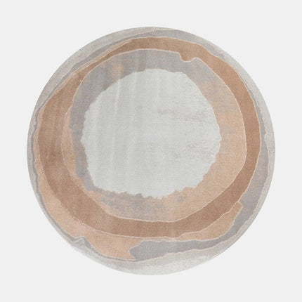 Pyöreä skandinaavinen matto harmaa ja beige