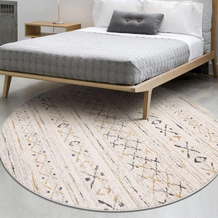 Pyöreä berberityylinen matto makuuhuoneeseen