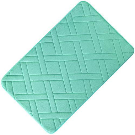 Turkoosinsininen kohokuvioitu kylpyhuoneen matto