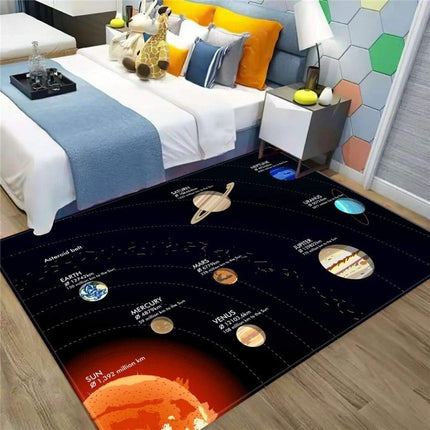 Lastenhuoneen matto aurinko ja planeetat