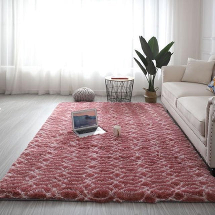 Punainen berberityylinen matto modernilla kuviolla