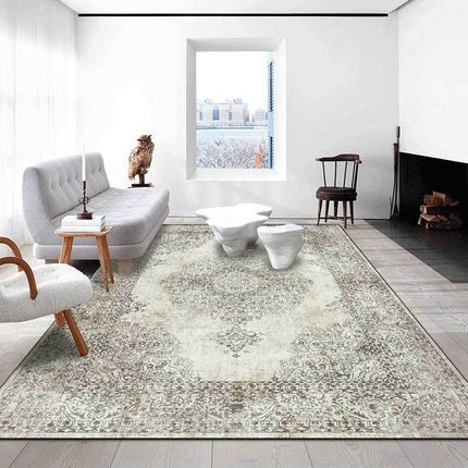 Luonnonvalkoinen elegantti vintage-matto