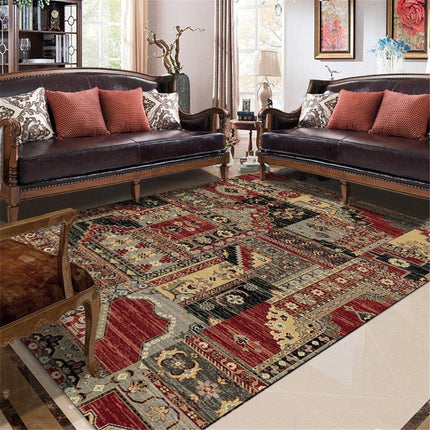 Punainen tilkkutyylinen vintage-matto